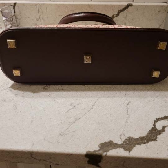 $425EMT Authentic Monogram Mini Lin Alma Haut Tall Domed Satchel Handbag++ - Picture 9 of 12